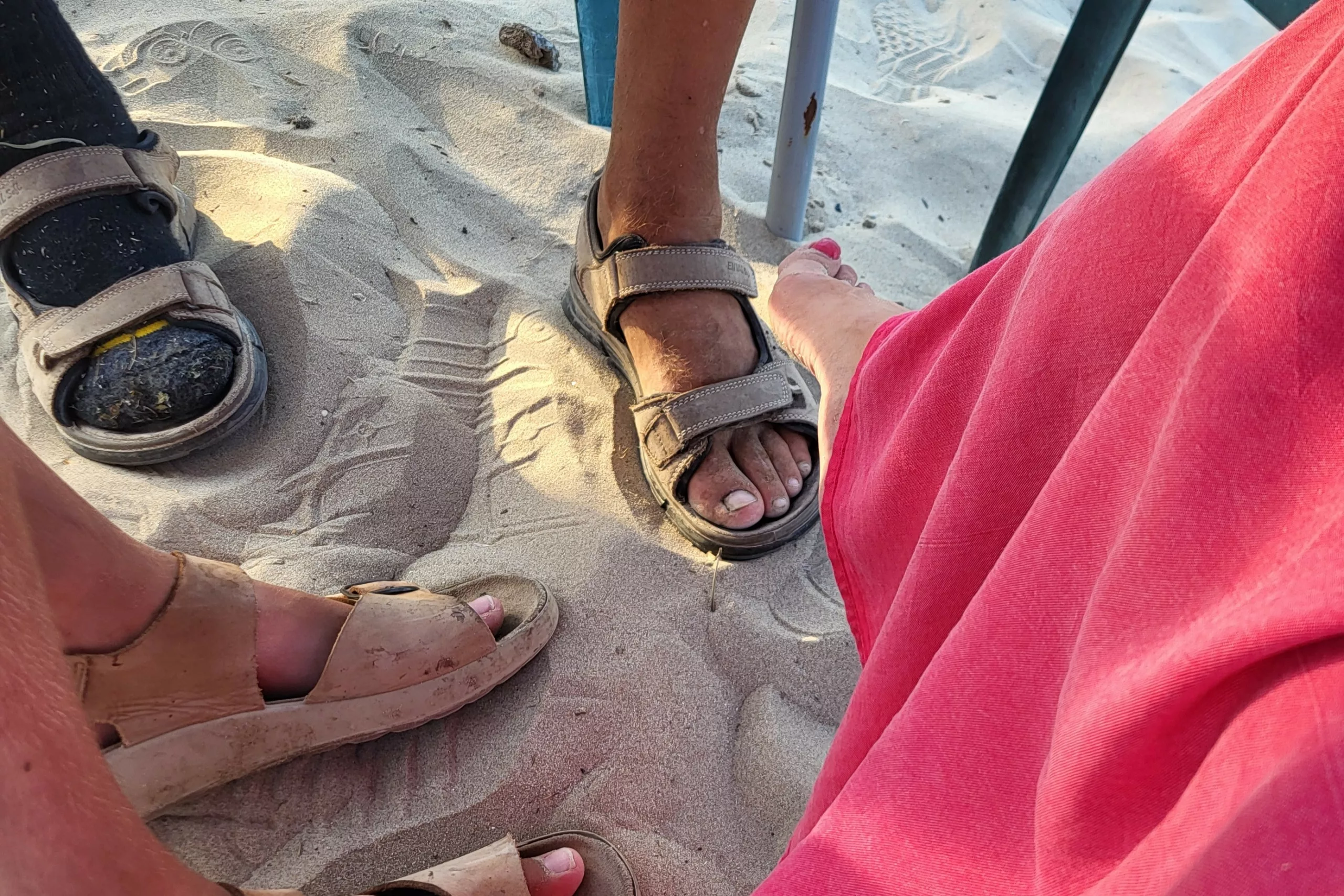 Dining with feet in sand
